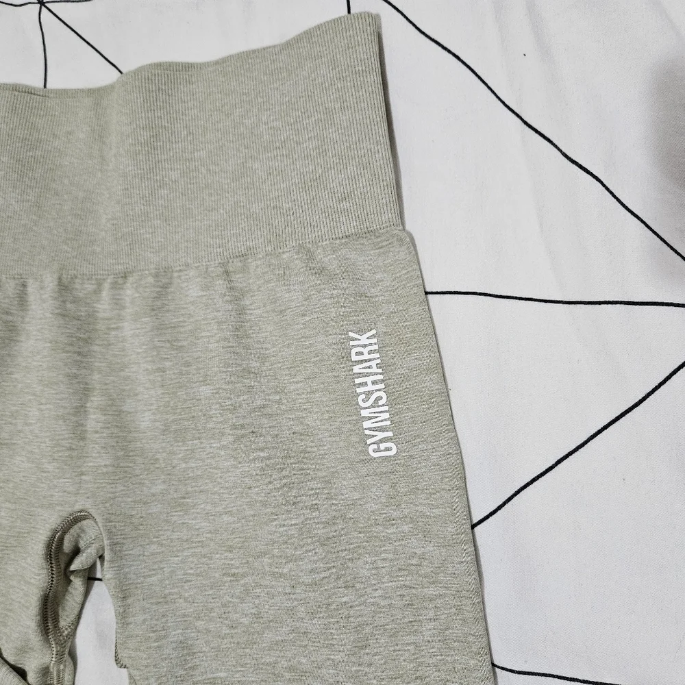 GYMSHARK Adapt Marl Seamless Leggings Moss Grey Beige Size Small - Picture 5 of 11
